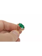 Esmeralda Oro rosa antiguo original de 14k Anillo Estilo vintage vrc003r